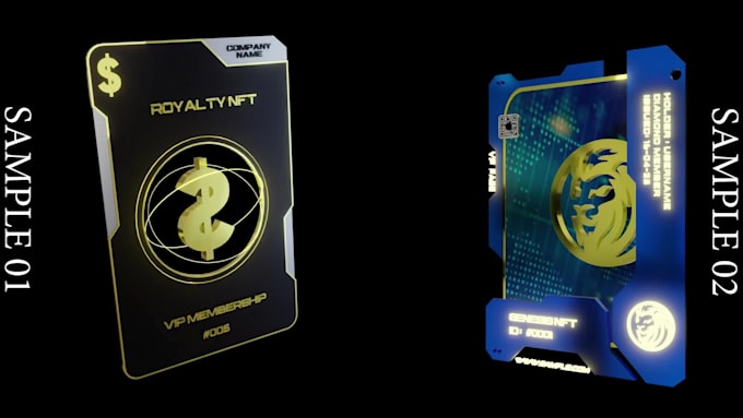 custom 3d nft cards tickets, passes, unique art  animation