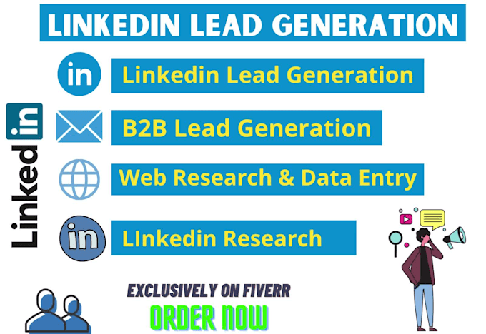 do linkedin research b2b lead generation and data entry