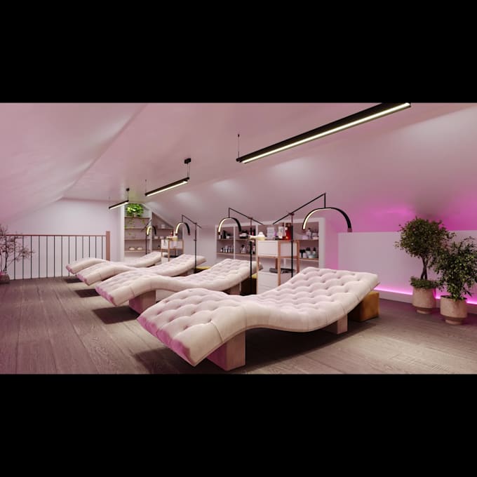 design 3d office interior, commercial space, and layout planning