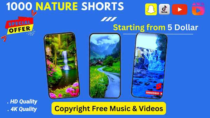 create nature shorts videos , travel, fantasy,yoga,chakra, meditation music