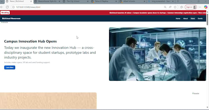 develop modern front end websites with HTML CSS js