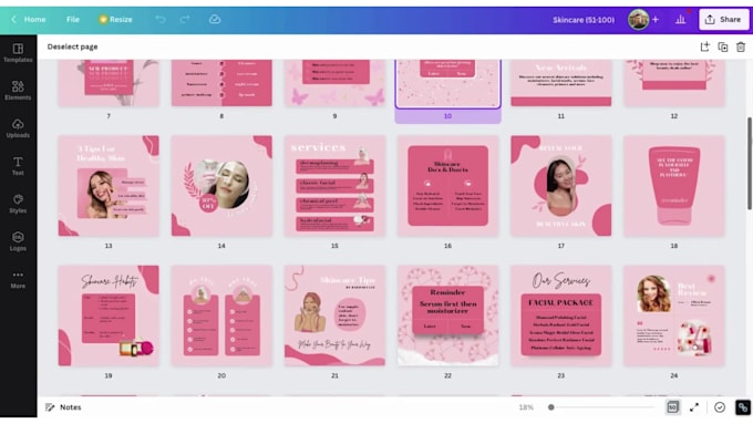 design skincare graphics for social media