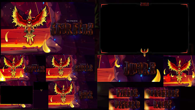 design animated and static stream pack and logo for twitch