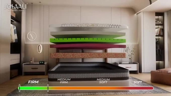 do 3d product animation video 3d product rendering 3d mattress modelling 3d bed