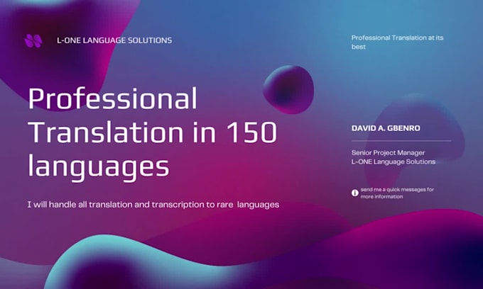 translate professionally to 150 languages