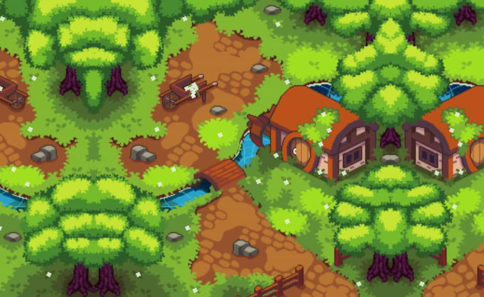 Do pixel game art animation pixel sprite sheet video game environment ...