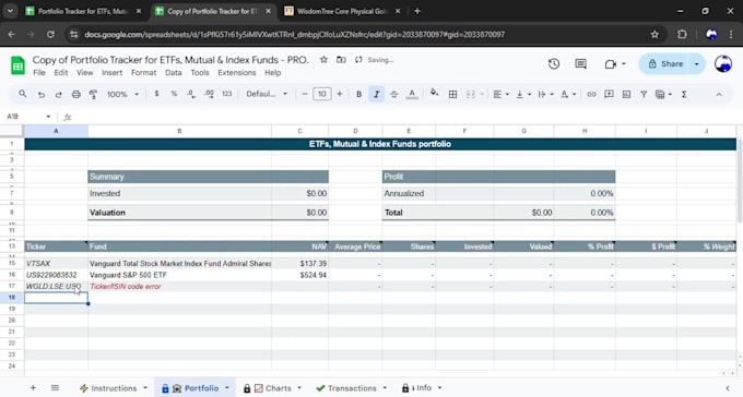 deliver you portfolio tracker for etfs, index,  mutual funds