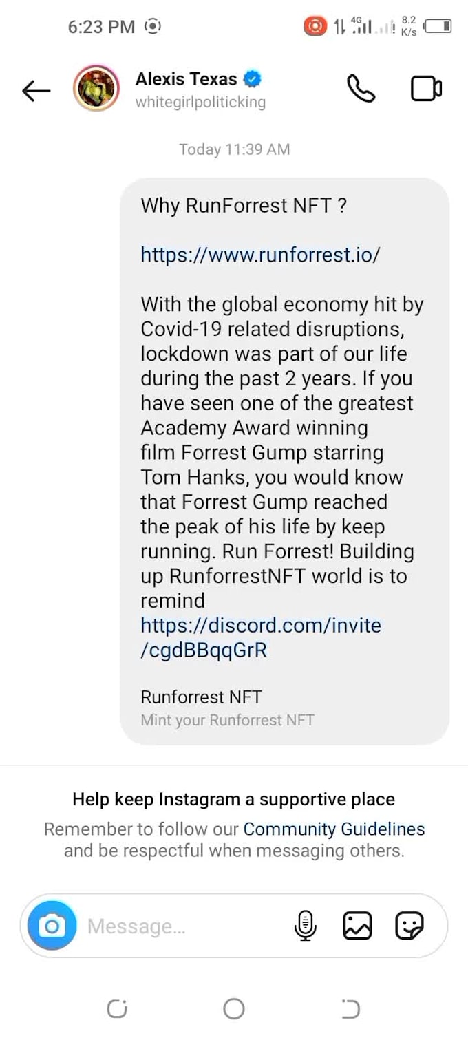 promote china nft project via mass dms advertisement