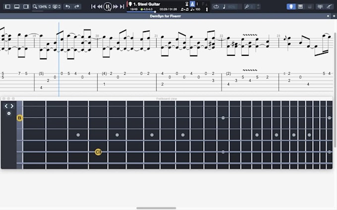 make guitar or bass tabs for any song