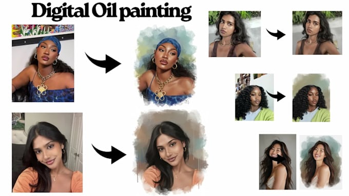 Create a realistic digital oil painting portrait from your photo by ...