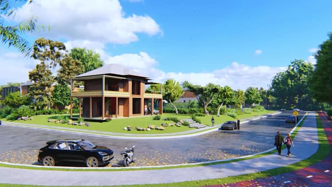 create architectural 3d house and structures