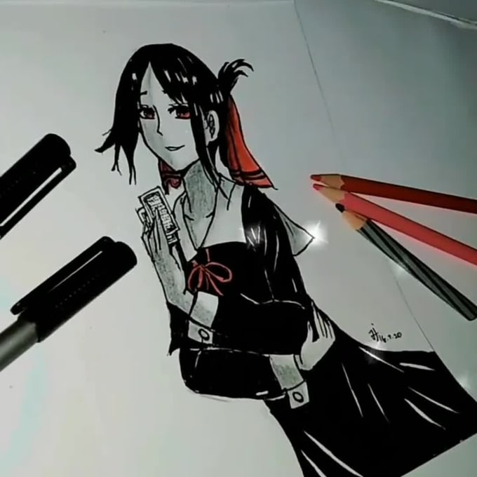 Draw And Paint Anime Characters Using Pen And Poster Color By Hanosjay Fiverr