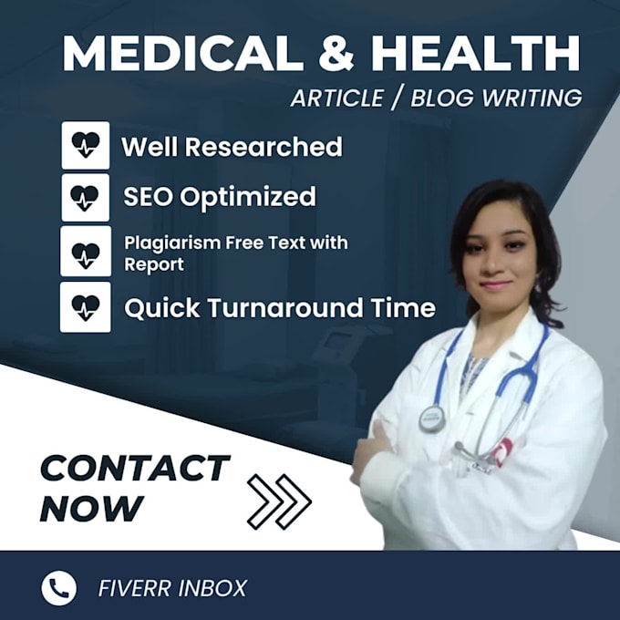 write high quality SEO medical blog and article writing for healthcare