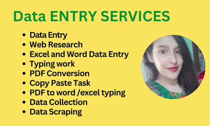 do error free data entry, typing, web research task