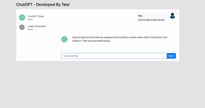 create a custom ai chatgpt website development