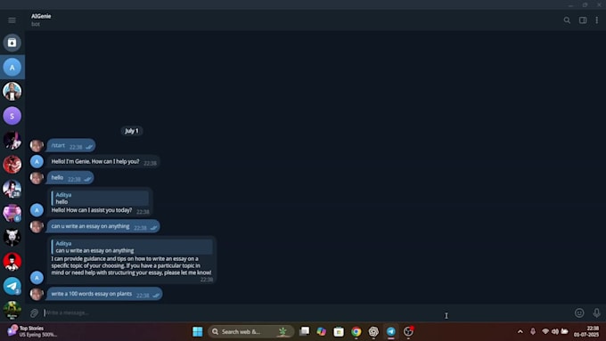 build a smart telegram bot with chatgpt replies and image support