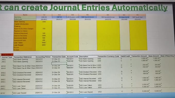 convert excel data into journal entries using automated templates
