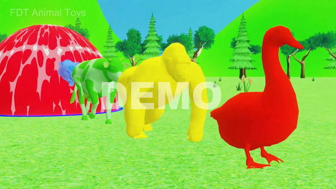 create awesome 3d animal animation for kids