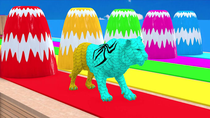 create best animal crossing fountain cartoon and 3d animation video for kids