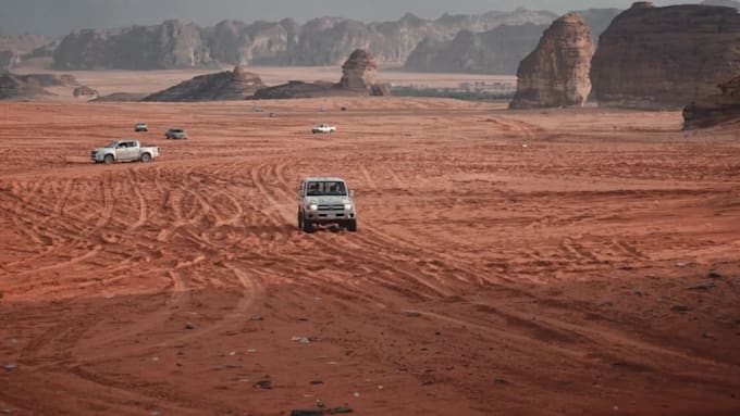create desert cruising video with music