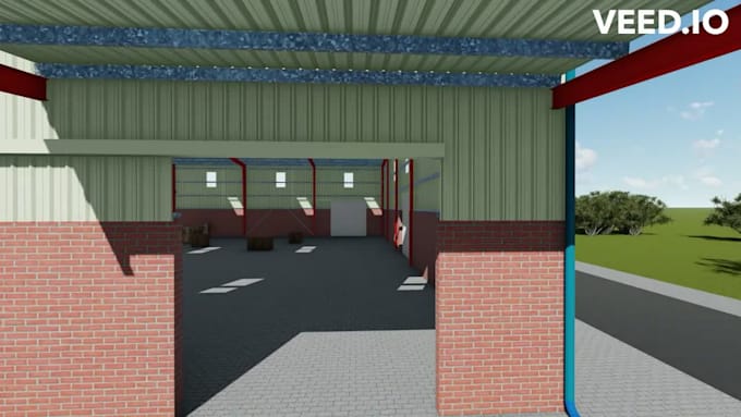 design 3d industrial warehouse , 3d exterior, interior, and rendering