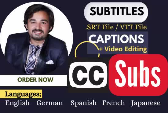 Hire a freelancer to add subtitles and captions to english, german, japanese, spanish and french