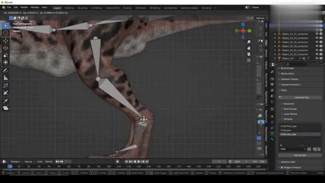 Animals rig,auto rig pro,controls ik fk rig,blend shapes, skinning ...