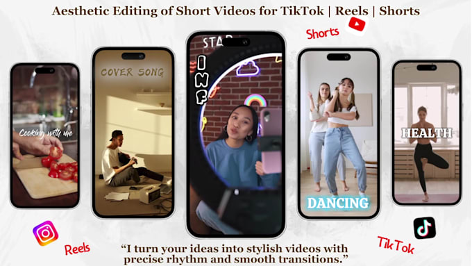 edit short videos reels, tiktok, and shorts for of creators