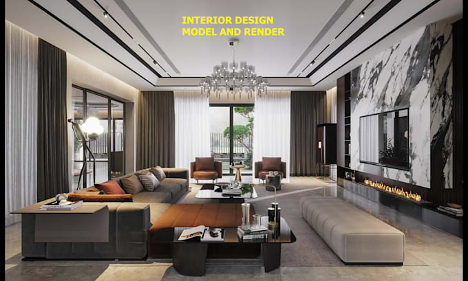 create photorealistic 3d interior living, kitchen, bedroom
