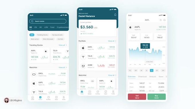 Design modern, professional mobile app ui ux design for your business ...