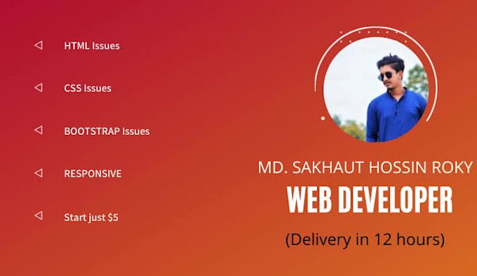 fix any html, css, bootstrap responsive issues wthin 12 hours