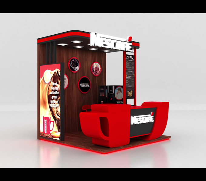 design 3d exhibition stall, booth, stand, kiosk booth