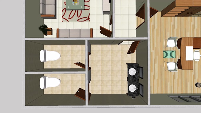 do 2d and 3d floor plan for house, supermarket, coffee shop