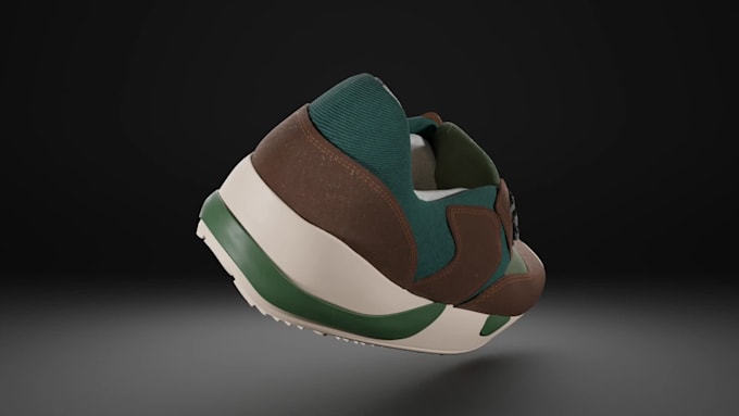 make shoe 3d modeling ,texturing and rendering