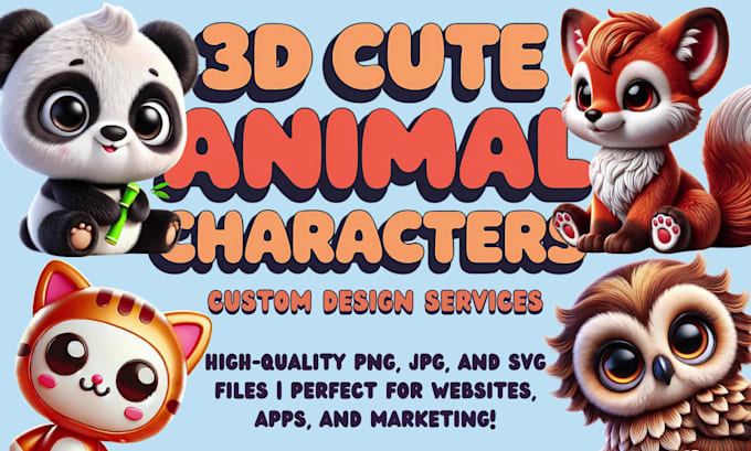 create 3d cute animal characters with ai