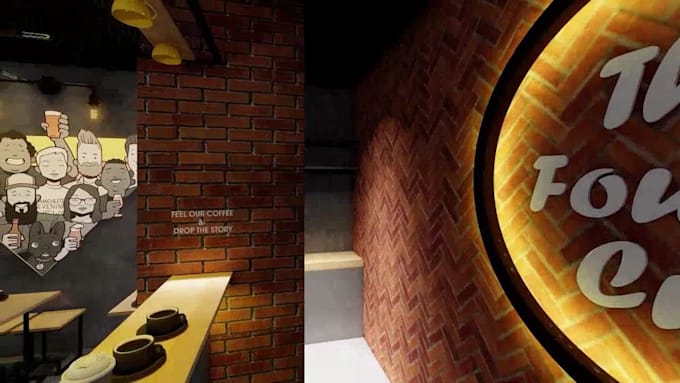 do design your own cafe realistic rendering