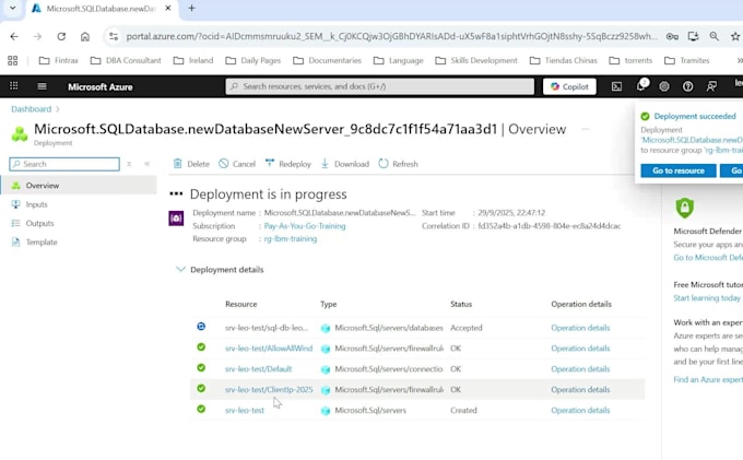 deploy an azure sql database