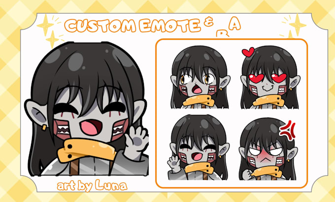 draw emote twitch, animated emotes, sub badges for vtuber , stream , and discord