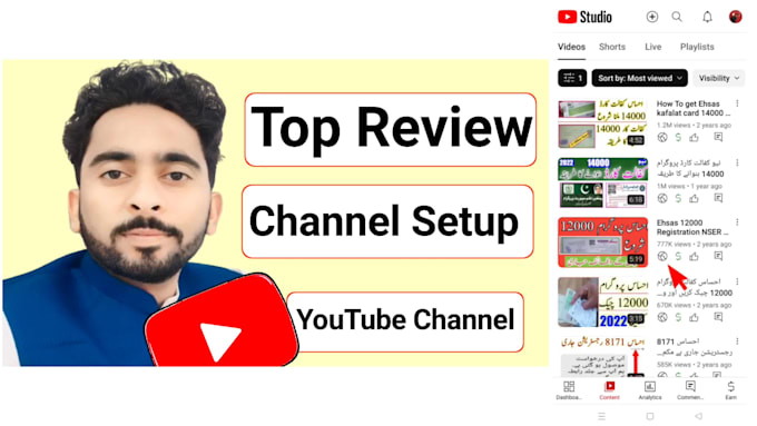 do top review youtube channel and setup channel SEO