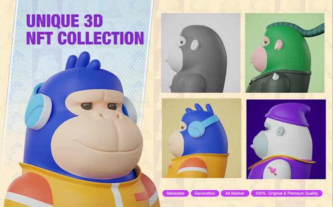 create custom 3d nft art exclusively with traits in 3d models