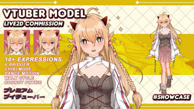 draw and rig vtuber avatar for live2d models