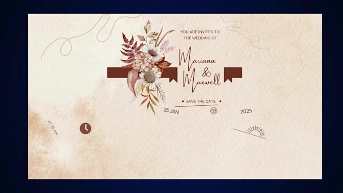 make a themed e card and video for wedding invitations