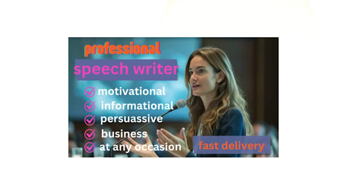write an informative persuasive and motivational speech for you
