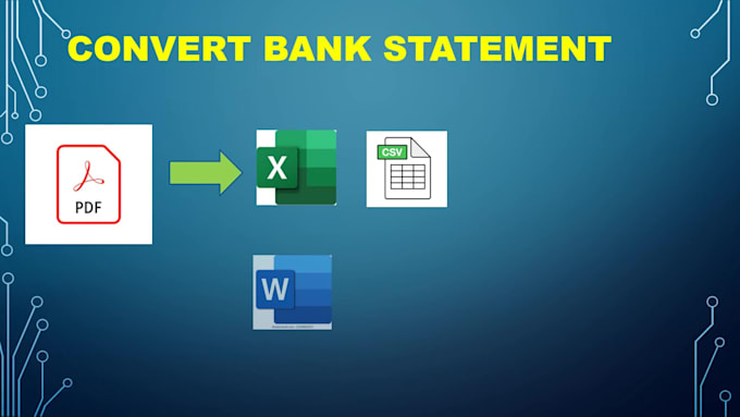 convert PDF transaction to excel or CSV,