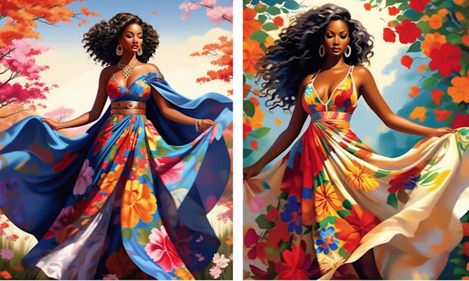 create african american illustration using your imagination by ai mid journey