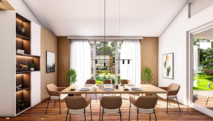do exterior, interior design and 3d floor plan with render