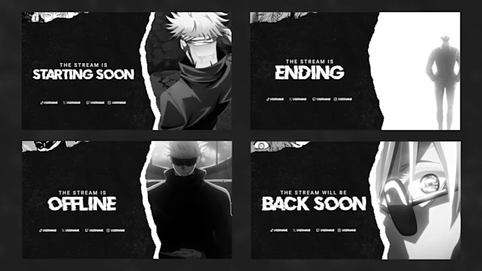 create animated anime stream overlay for twitch kick