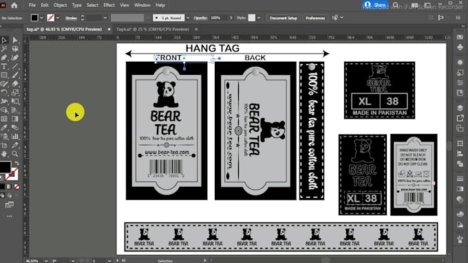 design custom clothing tag hang tag clothing label