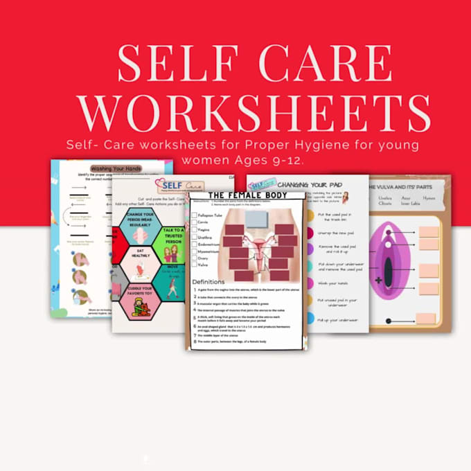 create a colorful, engaging self care worksheet