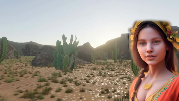 create 3d story teller and story in the background using ai